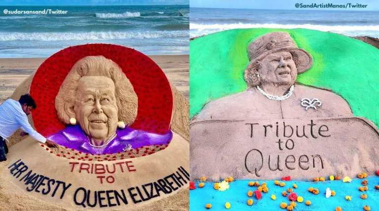 Indian sand artists pay tribute to Queen Elizabeth II, netizens divided – Travel India Alone