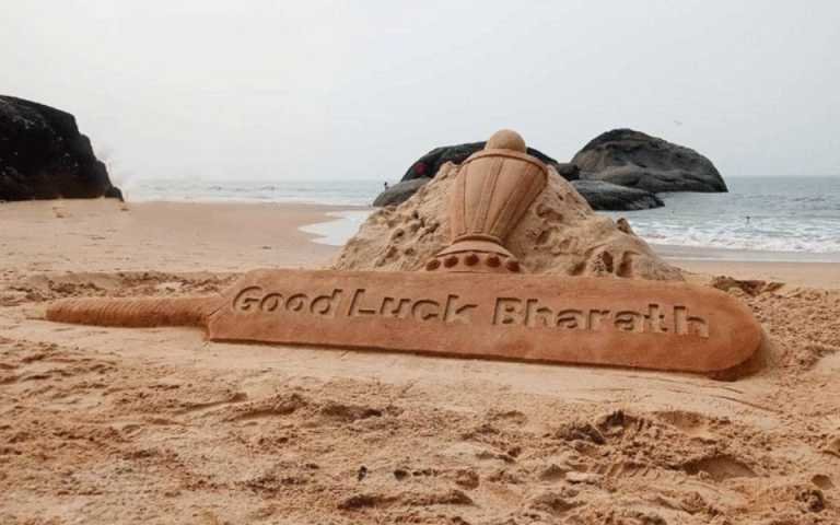 Sand sculpture crafted on Kapu beach wishing good luck to Indian cricket team for WC final – Travel India Alone